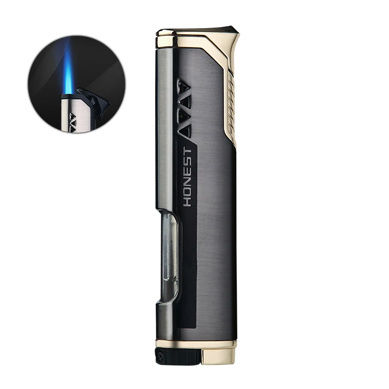 

Honest Fashion Straight Flame Lighter Gas Window Inflatable Windproof Lighters Gift for Friend
