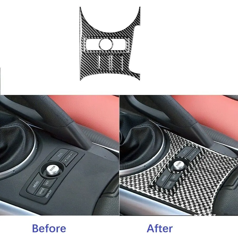 

Carbon Fiber Car Gear Shifter Surround Sticker Automatic Transmission Panel Modified Cover For Mazda RX8 RX-8 2004-2008