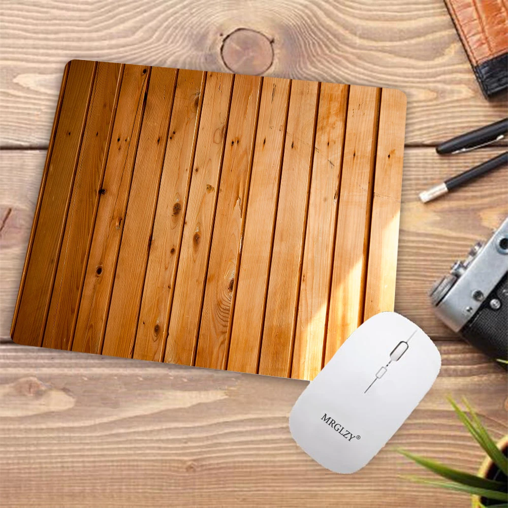 Wood Grain Creativity Mouse Pad Notebook Play Mat Table Mat Slipmat Mouse Small Ergonomic 22x18 Mini Mouse Desktop for Computer