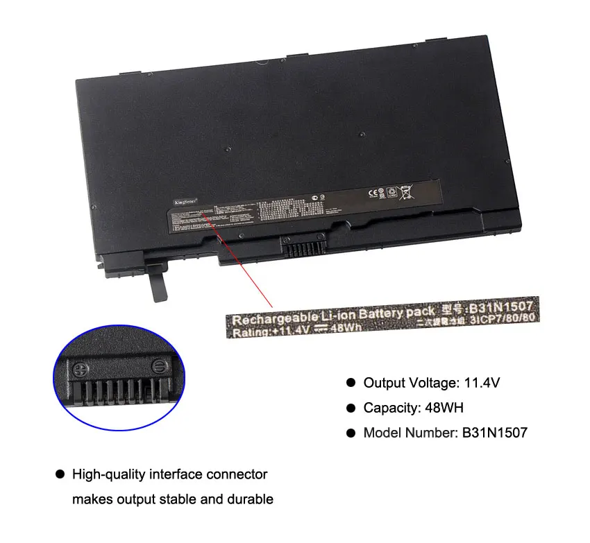 KingSener B31N1507 Laptop Battery For ASUS B8430UA U403UA P5430UA BU403UA PU403UA PU403UA-1A PU403UF-1A Series 11.4V 48WH