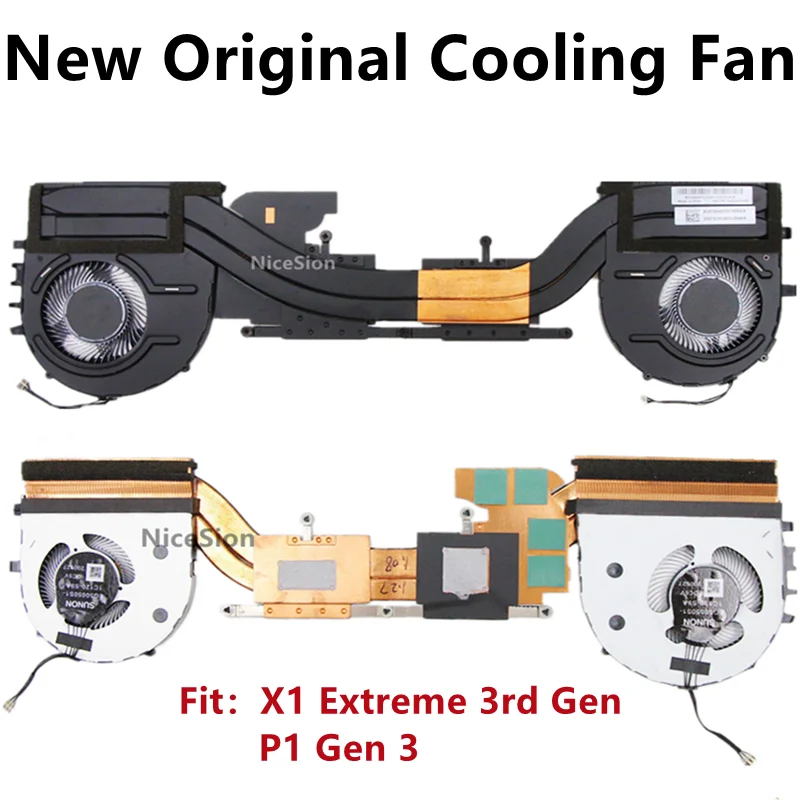 Ventilador de Refrigeração Original para Laptop Lenovo Thinkpad x1 Extreme 3rd p1 Gen Dissipador Cpu Fru Pn:5h40y67588 5h40y67590 Novo