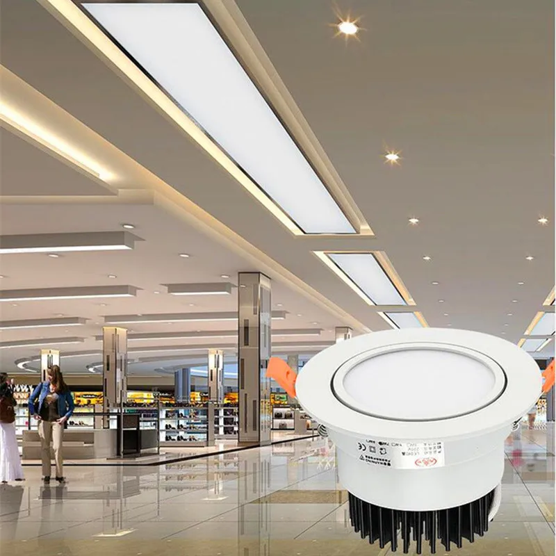 4 türleri kısılabilir gömme LED downlight 5W 7W 9W 12W 15W 18W COB LED tavan lambası Spot ışıkları AC110-220V yuvarlak LED Panel lambası