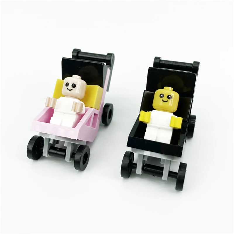 MOC Bricks DIY building Block Baby Infant Carriage Children Gifts Bottle Babies toys