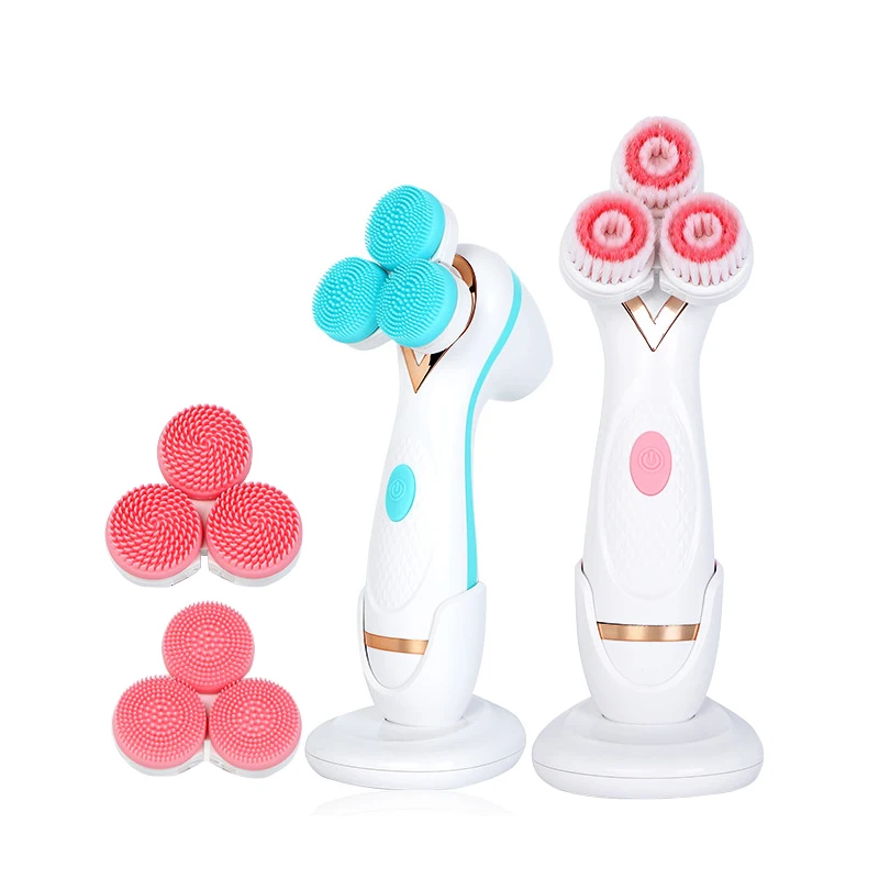 

Facial Cleansing Brush 3D Facial Lift Massage Soft Silicone Face Wash Brush Electric Cleanser Pore Cleaner Skin Care Cleaning