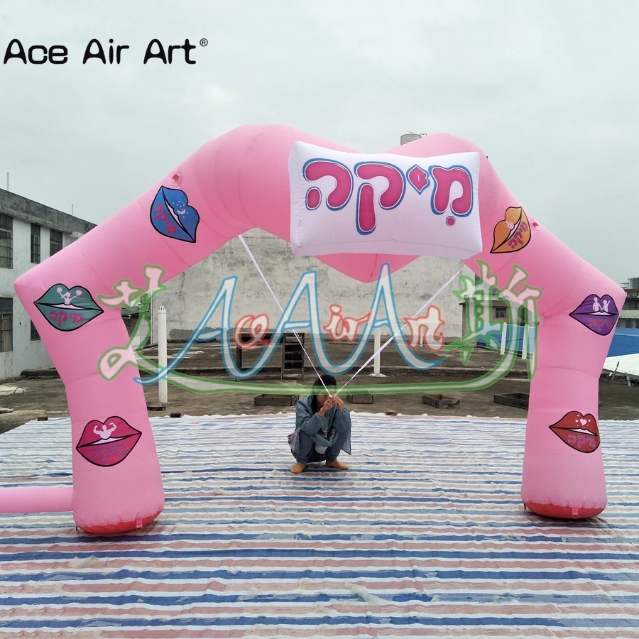 

Exquisite Pink Inflatable Lip Shaped Archway For Valentine's Day/Advertising/Party Decoration Made By Ace Air Art