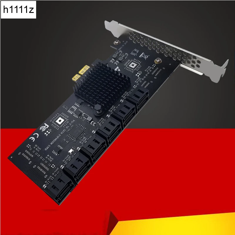 PCIE karta adaptera SATA kontroler SATA 12 portu SATA 3 PCI Express X1 karta rozszerzeń dodać na karty Riser karty PCIE dla Chia górnictwa