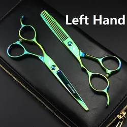 Freelander 6 zoll Links Hand Friseur Schere 440c Japan Stahl Professionelle Barbershop Haar Schneiden Ausdünnung Schere Set