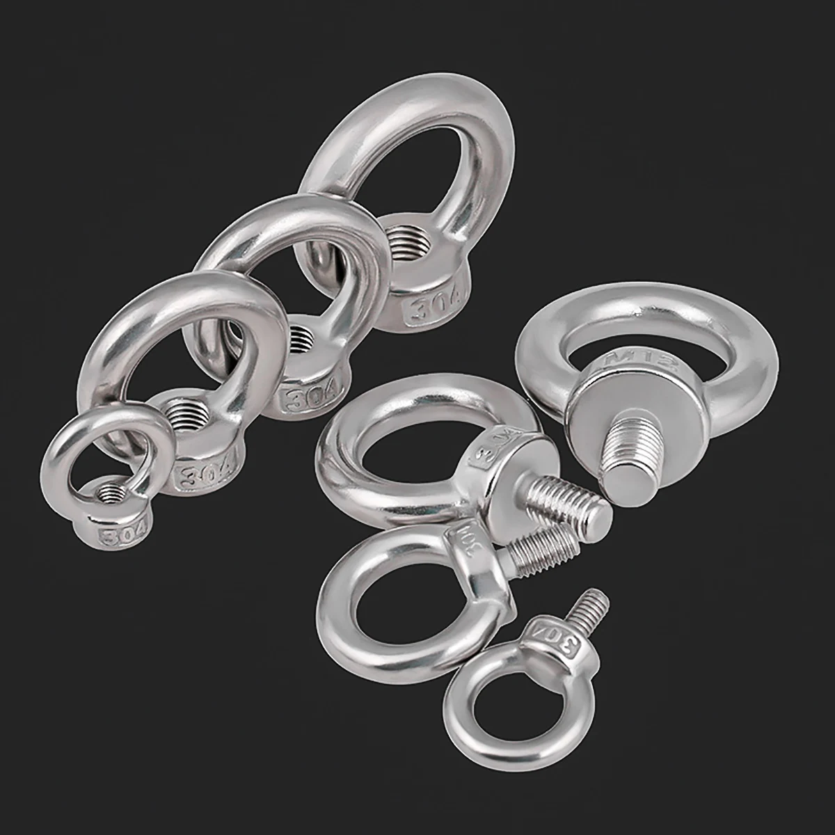 1-2 pz 304 acciaio inossidabile dadi di sollevamento/anello a vite golfare anello occhielli M3 M4 M5 M6 M8 M10 M12 M14 M16 M18 M20 M24 M27