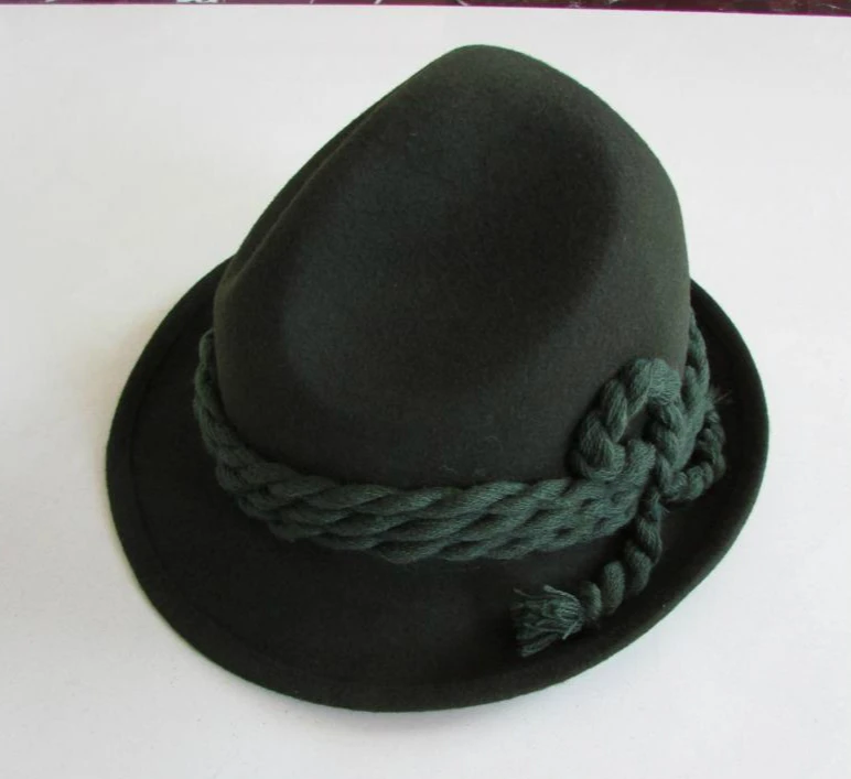 X062 Adult Fashion Wool Fedora Hats 100% Wool Green Army Church Hats  Winter Hats for Women