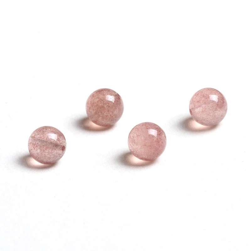 4A Natural Ice Pink Strawberry Crystal Single Bead DIY Jewelry Making