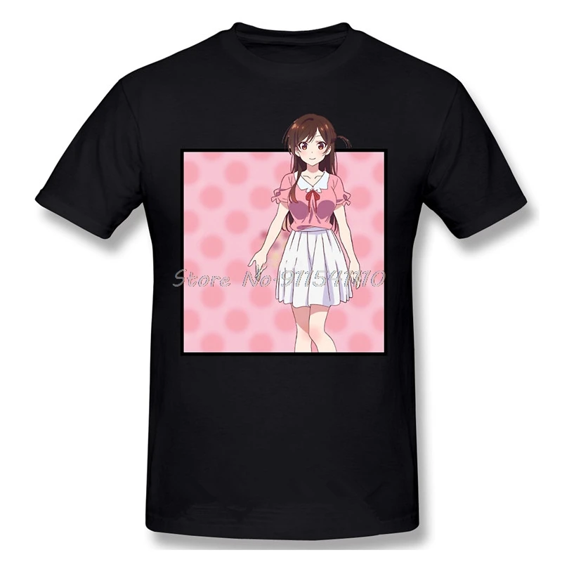 Ichinose Chizuru T Shirt Popular Men Black Rent A Girlfriend Kazuya Mizuhara Ruka Anime Printed Summer Large TShirts Cotton Tops