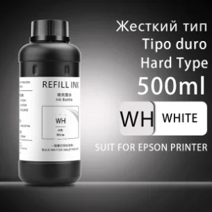 500ml WEIß Led UV Tinte Universal UV LED Tinte für Uv-flachbettdrucker 3D Kompatibel für Epson 1390 1400 1410 L800 R290 R330