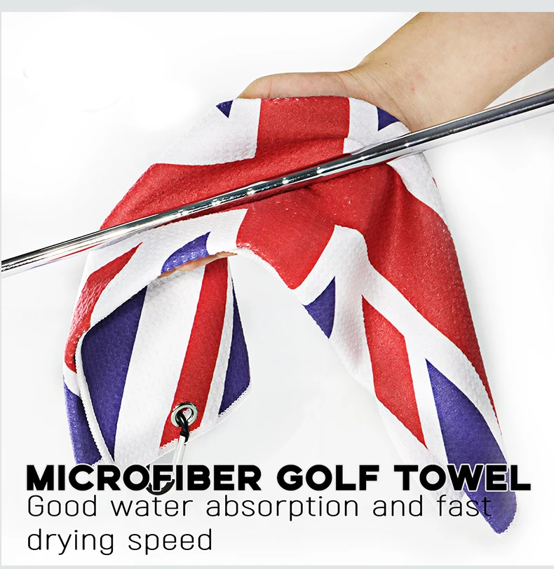 Flag Golf Towel for Golf Bags for Men and Women Magnet for Strong Hold to Golf Carts or Clubs,Red Printing Golf Gift