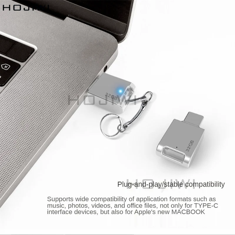 HOJIWI Portable Mini OTG Pendrive USB C Flash Drive 32GB 64GB Pendrive Mobile Phone Type C U Disk For Smart Phone FB03