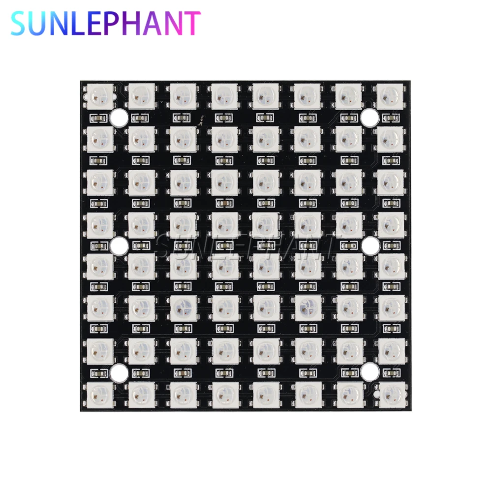 WS2812 LED 5050 RGB 8x8 LED Matrix Brand New WS2812B 8*8 64-Bit Full Color 5050 RGB LED Lamp Panel Light