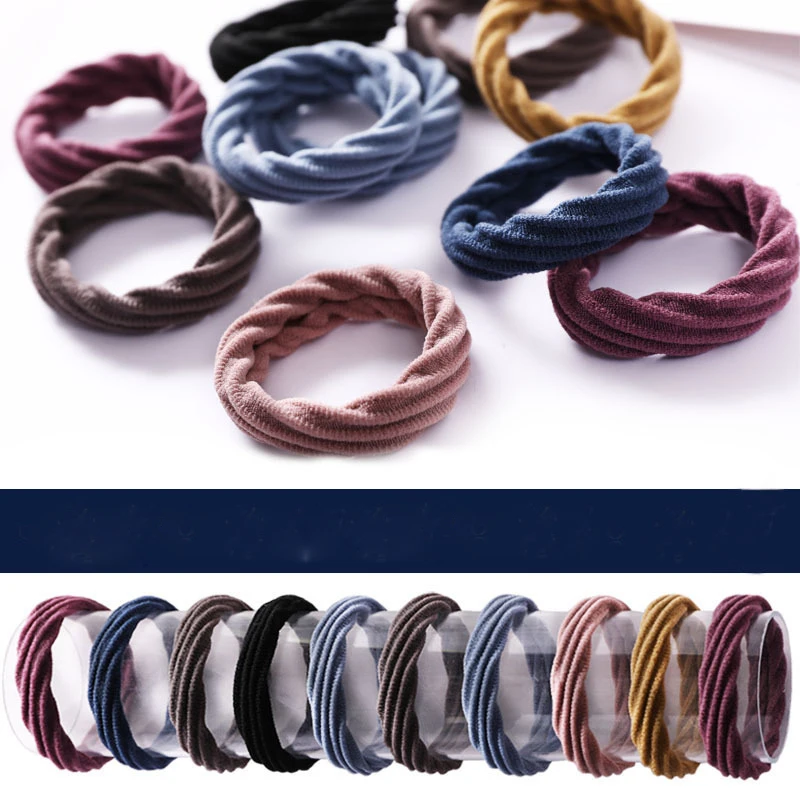 

Set of 10 Multicolor hair ring Hairbands Woman Girl Ponytail elastic rubber bands hair scrunchies hair accessories