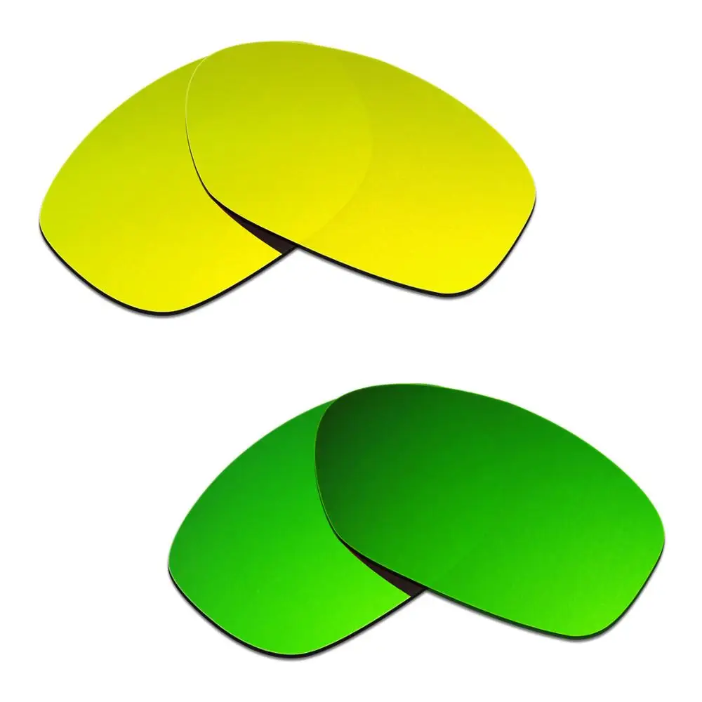 HKUCO For Pit Bull Sunglasses Replacement Polarized Lenses 2 Pairs - Gold&Green