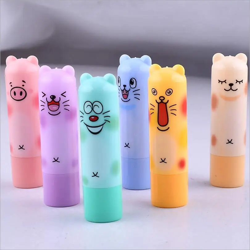 1PC at random color Moisturizing Colourless Cartoon Lip Balm Natural Plant Sphere Lip Gloss Fruit Embellish lipstick Tools T0528