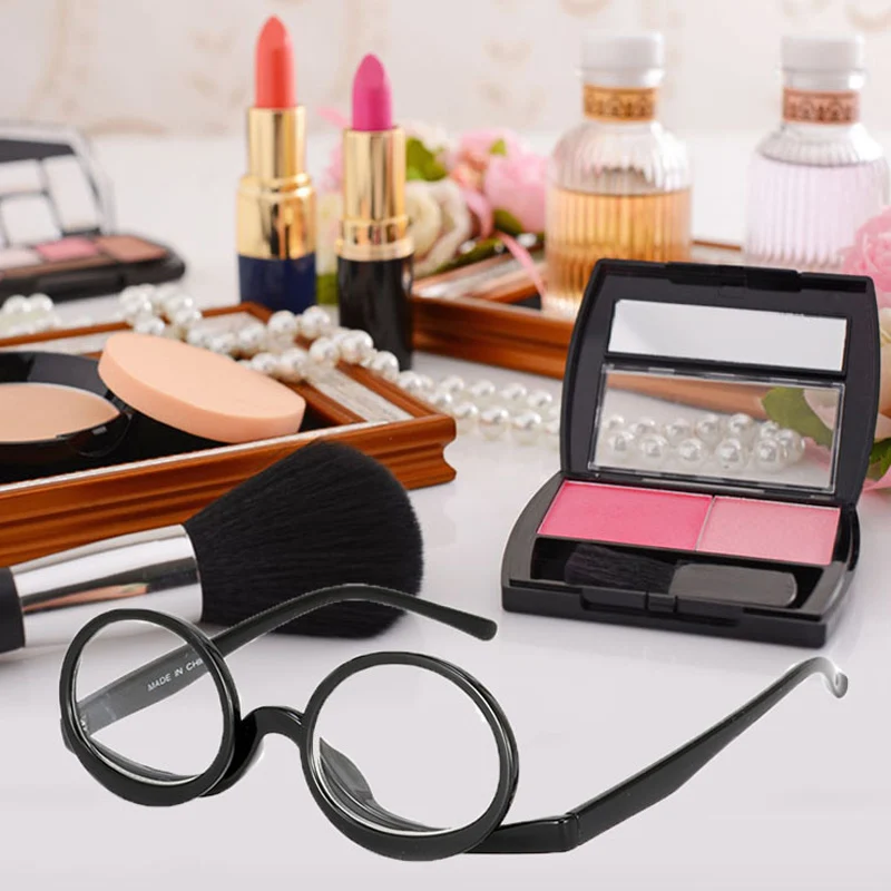 GLAUSA  Rotating Magnifying Makeup Reading Glasses For Women Folding Clamshell Cosmetic Presbyopic Glasses For Elder Unisex
