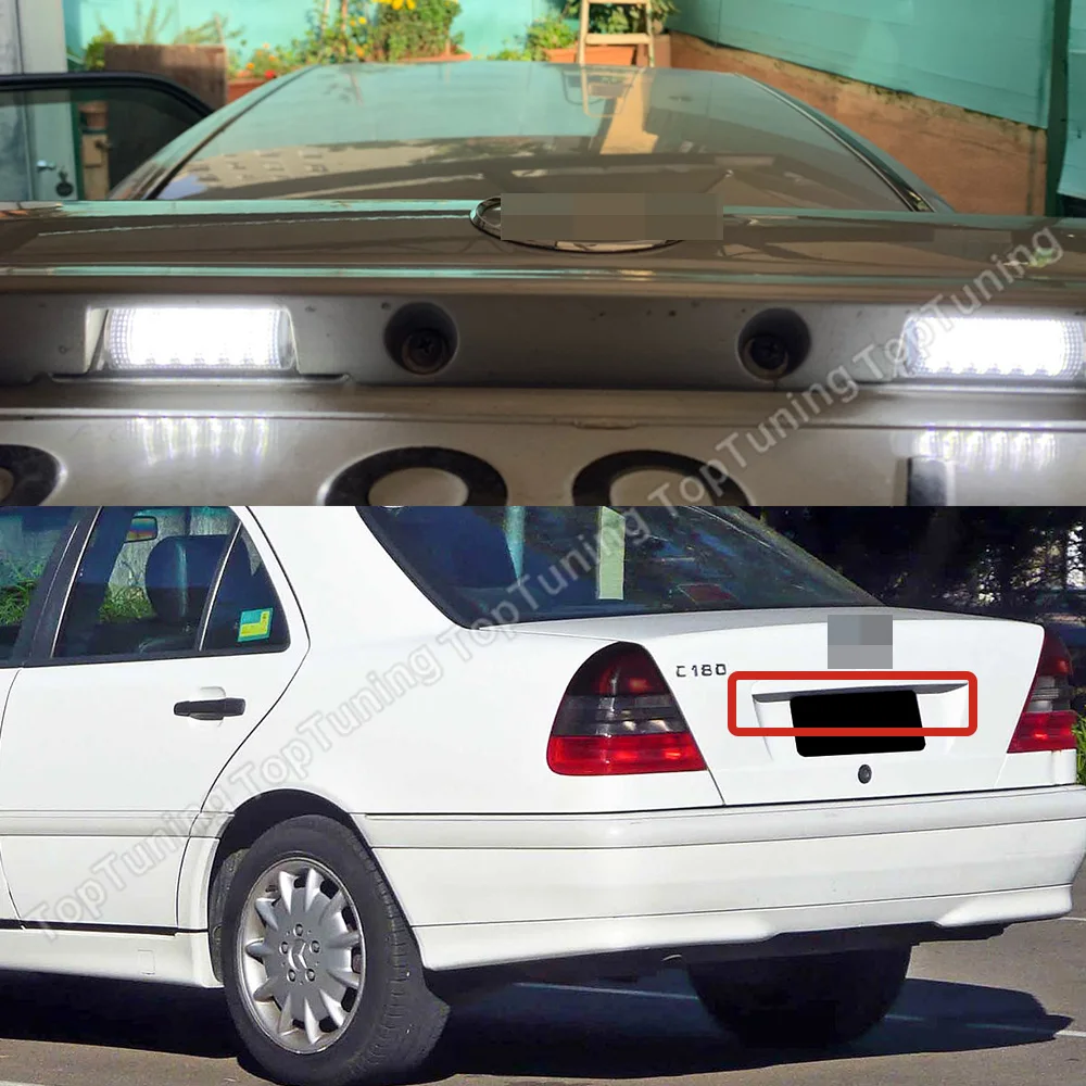 مصباح ليد لرقم الترخيص ، مصباح لمرسيدس بنز W210 ، سيدان 4D ، W202 ، 4ifift ، Facelift ، ، من من ، إلى ، ، #6