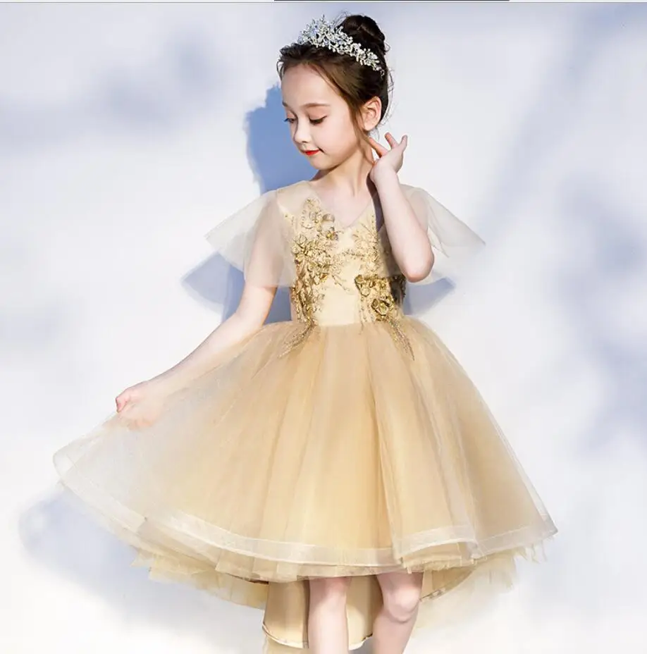 

Elegant New Year Princess Children Embroidery Party Dress Wedding Gown Kids Dress for Flower Girls Birthday Party Dress Vestido