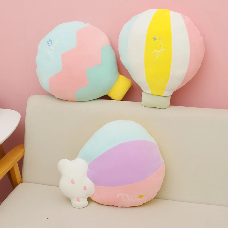 Colorful hot air balloon plush pillow cartoon sky series cloud filled doll house decoration home four seasons