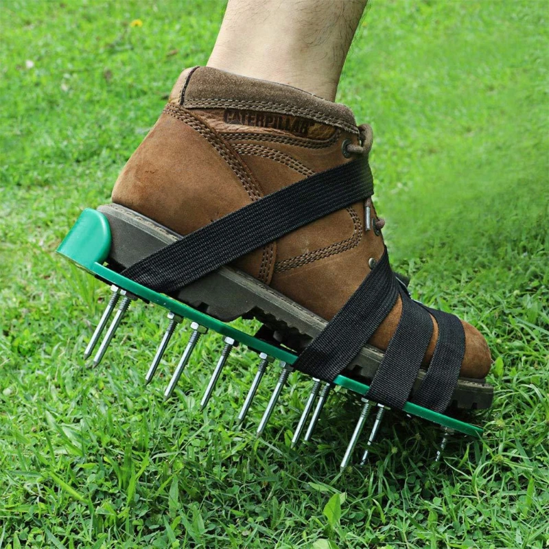 Spike Sandals for Aerating Lawn Effectively Aerating Soil for Plants Health Grass Spikes Tools Black/ Green