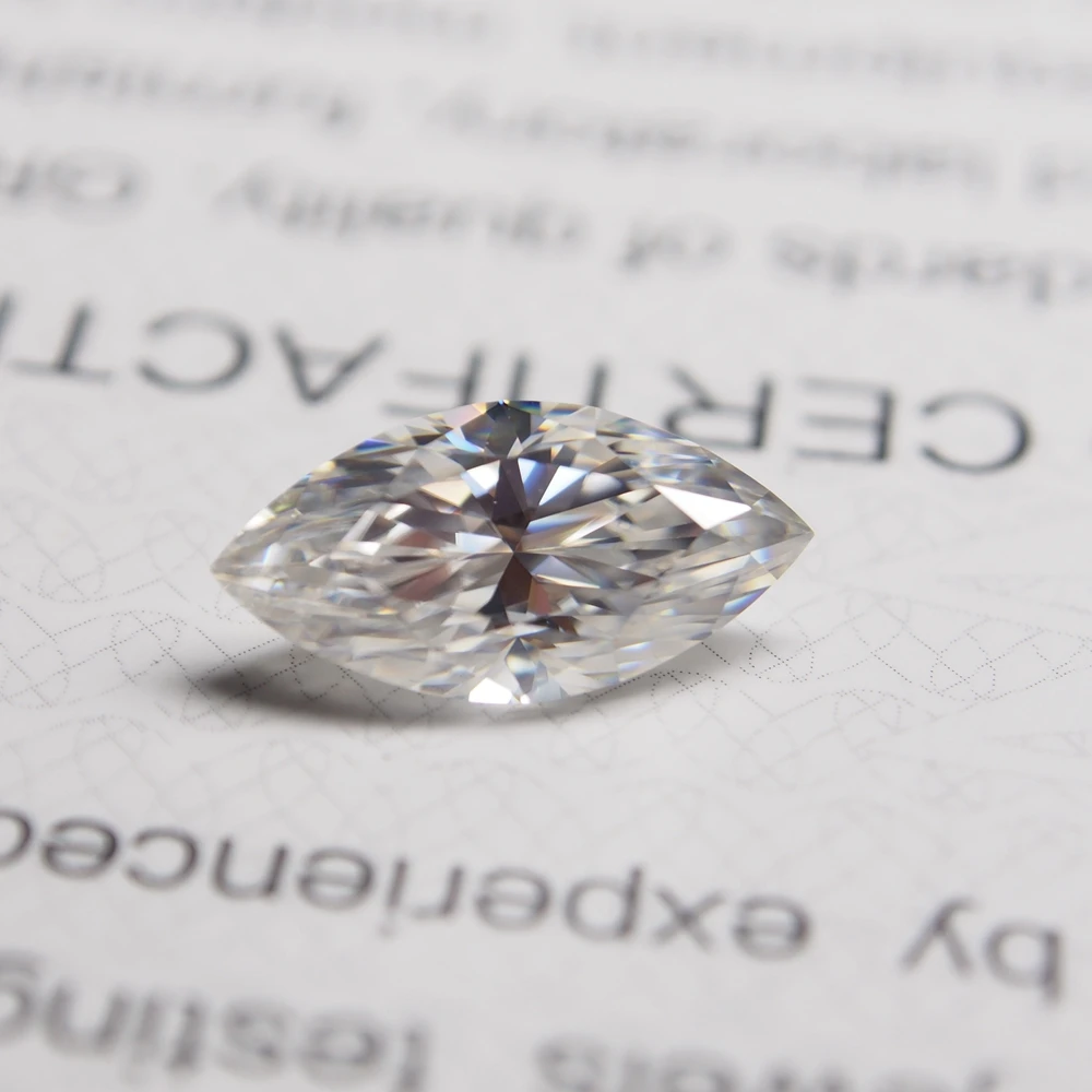 Meisidian 3*6mm Marquise Cut D VVS1 White Moissanite Stone 0.3 Carat Positive Diamond Test