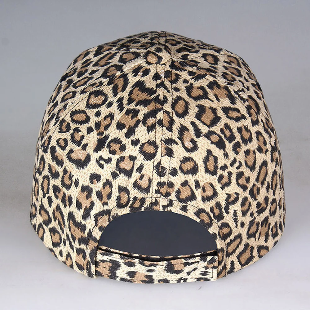 Men Women\'s Leopard Baseball Caps Sports Dance Party Hats Snapback Sun Hats Hip-Hop Adjustable Caps Gold Gray