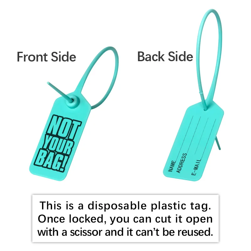 6pcs Plastic Security Luggage Tags Dispossable Writable Waterproof Labels With Name Address for Travel Bag Air Suitcase Backpack