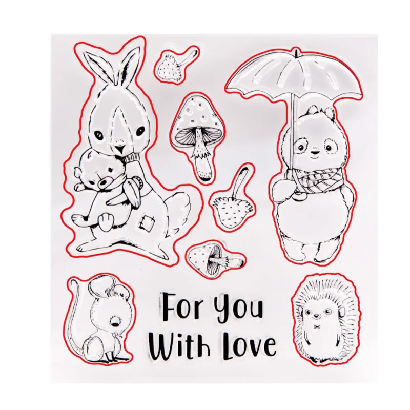 1pc Easter Bunny Transparent Silicone Stamp DIY Scrapbooking Rubber Coloring Embossed Diary Decor Template Reusable 11.5*12.5cm