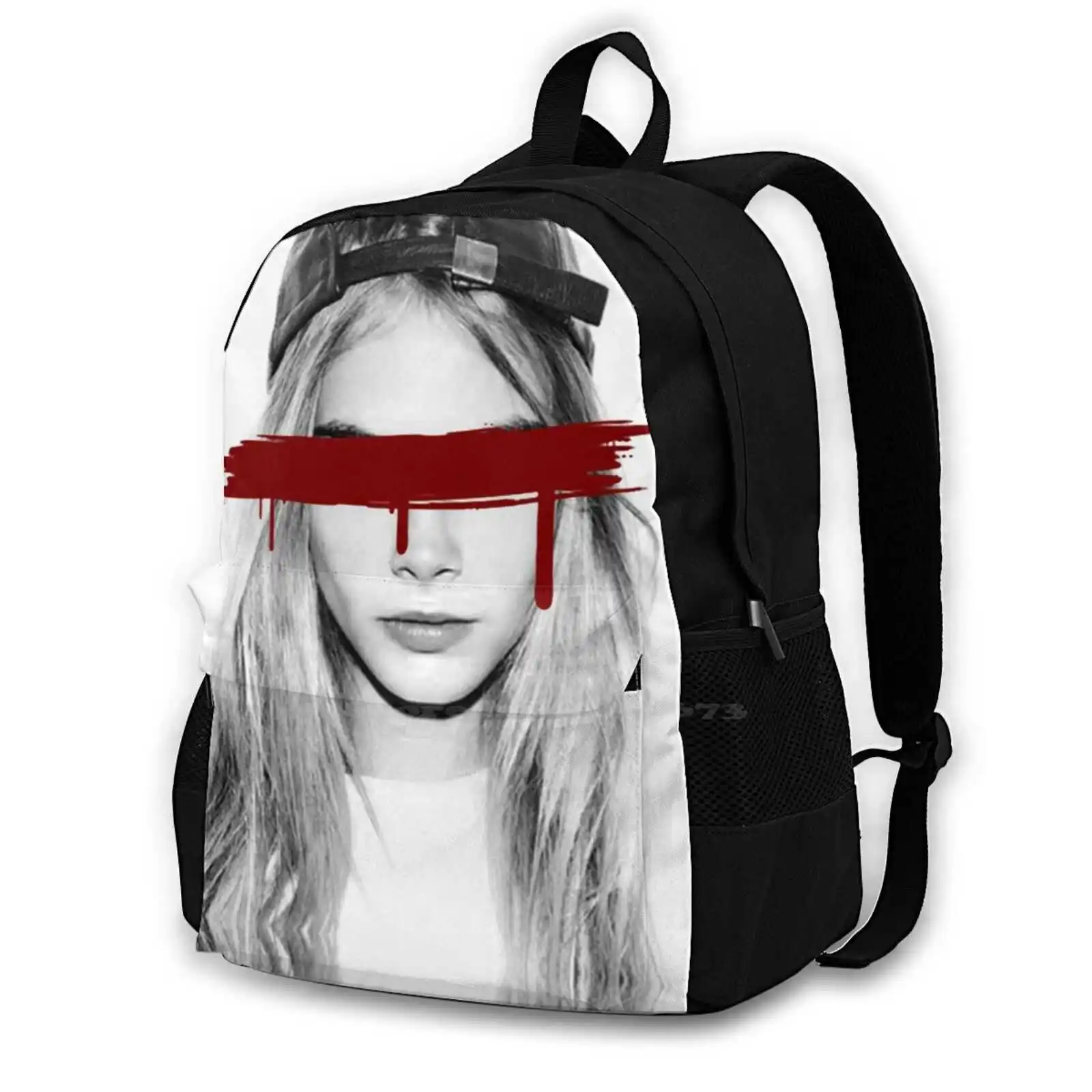 

Dead Pop Stars Of Our Youth-Cara Delevigne Pattern Design Bagpack School Bags Cara Delevingne Dead Pop Star Model Babe Hot