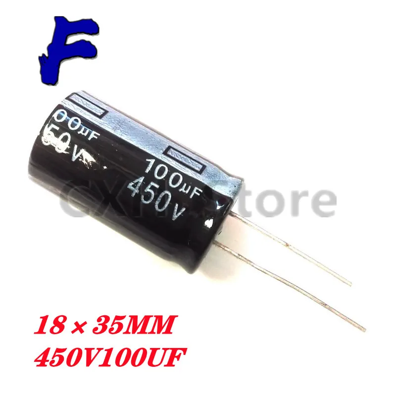 5PCS 450V100UF 100uf450v 18*35 450v 100uf 18x35 Electro Electrolytic capacitor