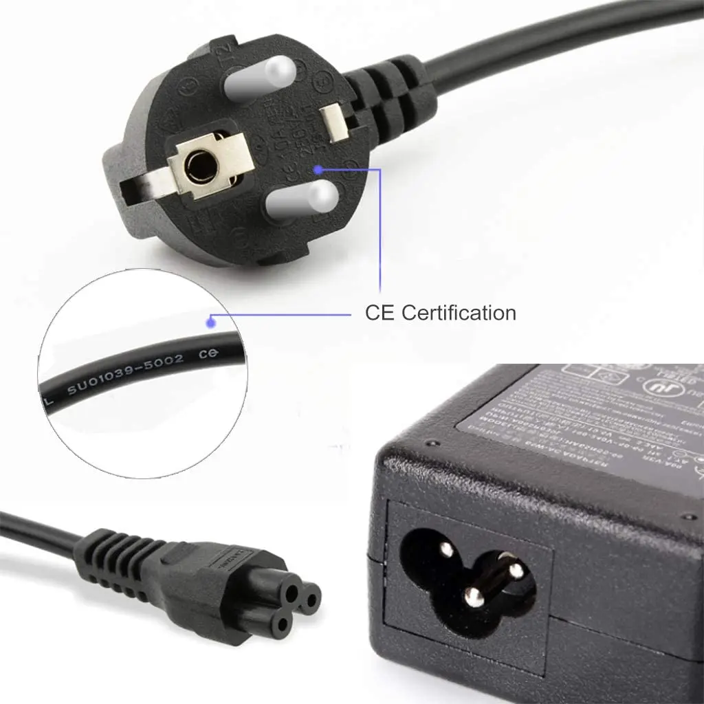 1.5M EU Universal Laptop 3-pin Charger Plug Power Adapter Cord Cable For HP Dell Toshiba Sony ASUS Lenovo Samsung notebook