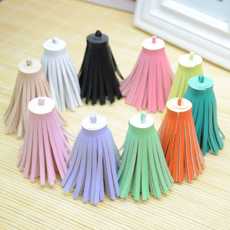 Tassel Keychain Leather Diy Key Chain Accessories Car Handbag Purse Phone Bag Pendant Black 2021 Trinket Porte Clef Chaveiros