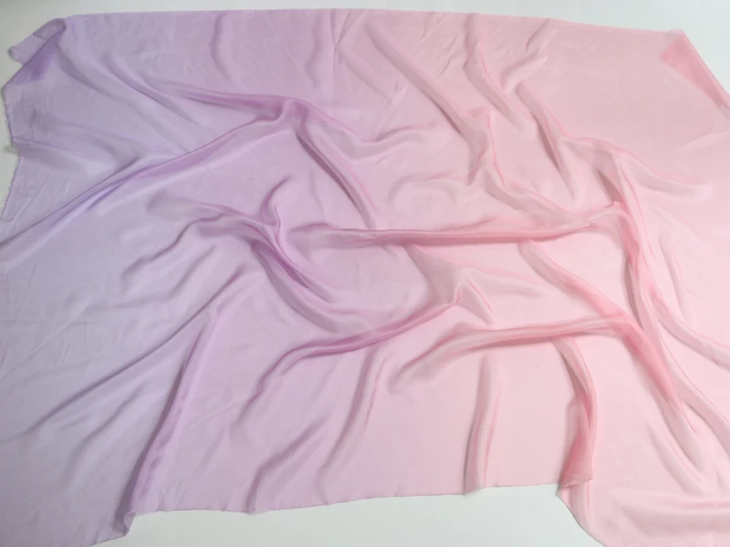 Ombre Chiffon 58'' breit nach Meter 30D Farbverlauf Chiffon transparenter Stoff Tanzschal Hochzeitsdekorationen transparent – Detail 21