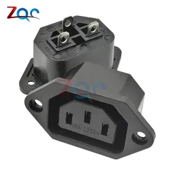 Chassis Female 15A/250V 3PIN 05231 AC IEC C13 C14 Inline Socket Plug Adapter Mains Power Connector Power Supply Output Outlet