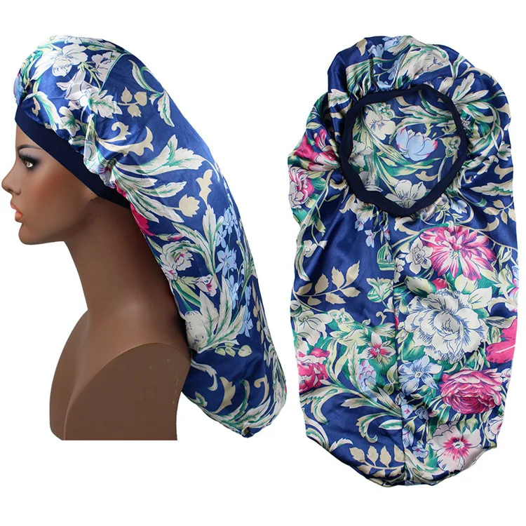 Frauen Satin Bonnet Schönheit Druck Satin Seide Motorhaube Schlafen Nacht Kappe Motorhaube Hut Motorhaube Satin Cheveux Nuit Bonnets Für Frauen – Detail 4