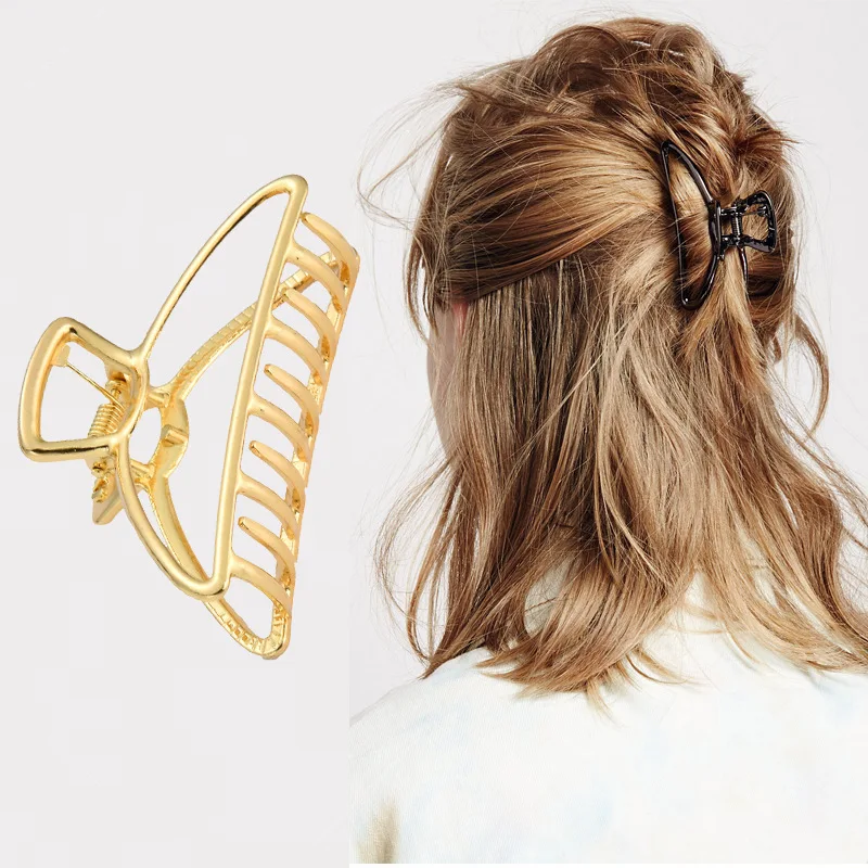 Pinzas para el pelo de aleación geométrica Retro para mujer, pinzas para el pelo grandes, herramientas para la fabricación de cabello, accesorios