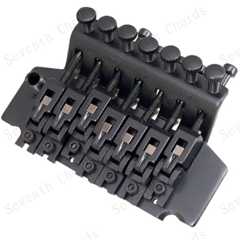 EIN Set Von Schwarz 7 Saiten Tremolo Brücke Doppel Verriegelung Systyem Für Elektrische Gitarre Zubehör Teile Musical Instrument – Detail 8