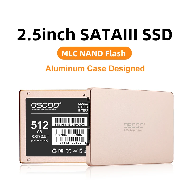 OSCOO 2.5 inch Sata3 MLC SSD Hard Drive 128GB 256GB 512GB Hdd Hard Disk Disc 2.5 \