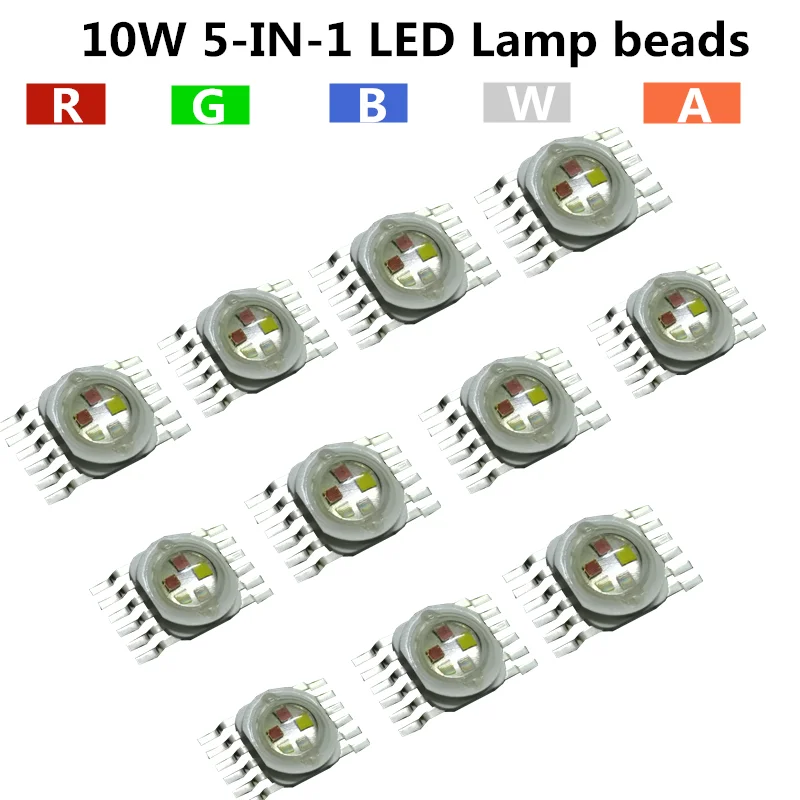 10pcs /  RGBWA 5IN1 led lamp beads stage lighting led diode special LED light bead