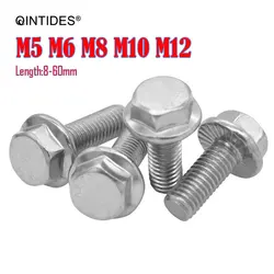 QINTIDES M5 M6 M8 M10 M12 Large Hex Head Flange Bolt Tooth With Hexagonal Screw