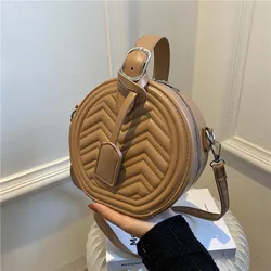 Fashion Circular Shoulder Bag Designer Ladies Handbags Stripe Crossbody Bags For Women Pu Leather Small Female Hand Bag