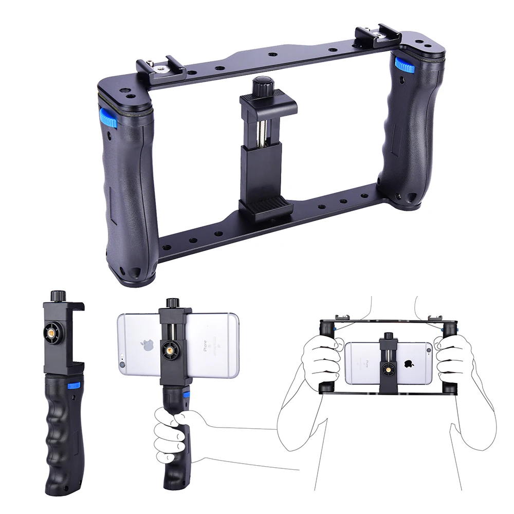 Yelangu สมาร์ทโฟนวิดีโอ Rig Filmmaking Vlogging Rig Cage Stabilizer สำหรับโทรศัพท์มือถือ Samsung Huawei iPhone Xs Max XR X 8 7 Plus