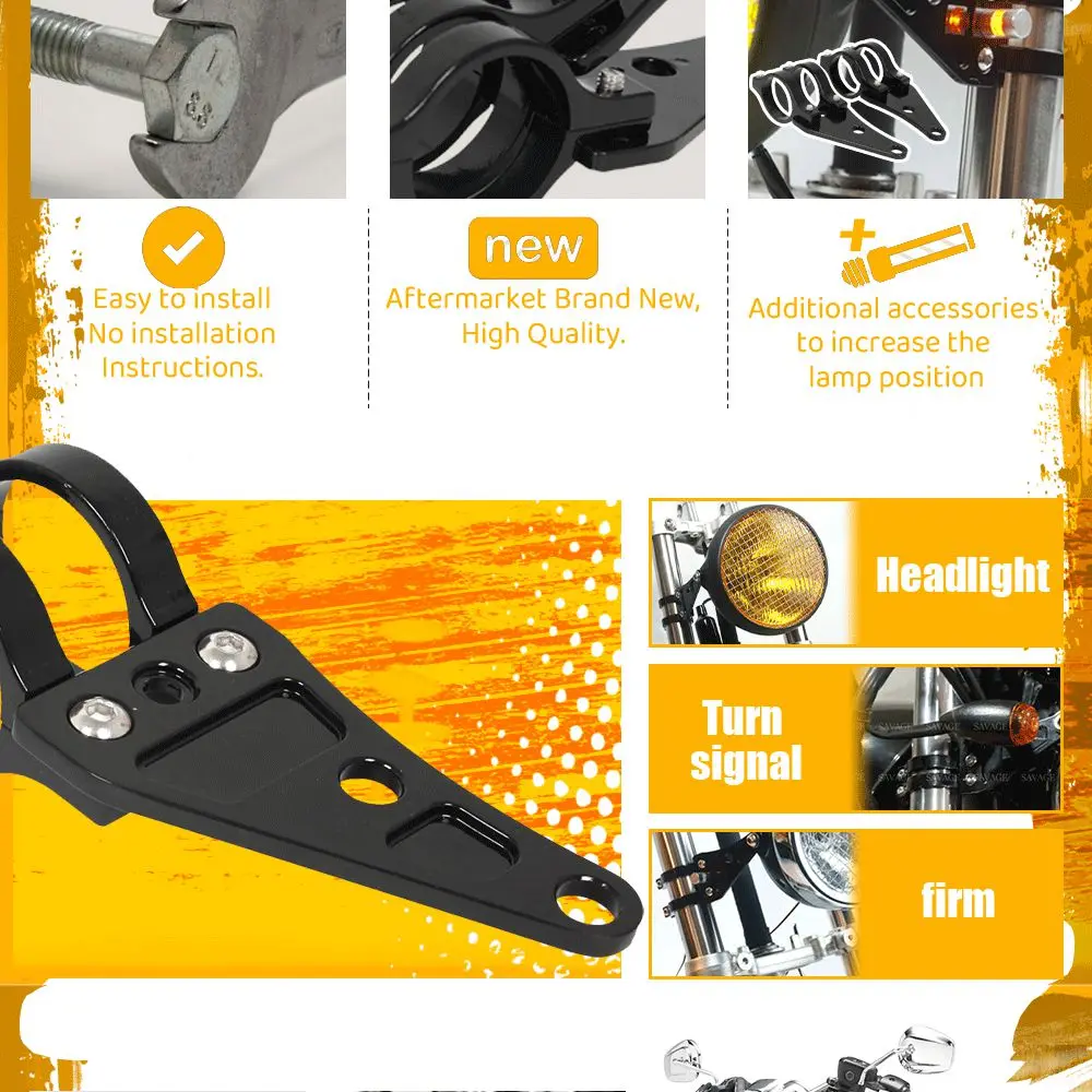 For 41mm Fork Motorcycle Headlight Mount Bracket Clamp Head Lamp Support Turn Signal Light Holder Chopper Cafe Racer Accessories