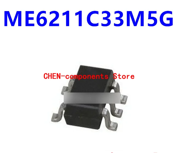 100pcs ME6211C33M5G ME6211-3.3V Low dropout linear regulator SMD SOT23-5