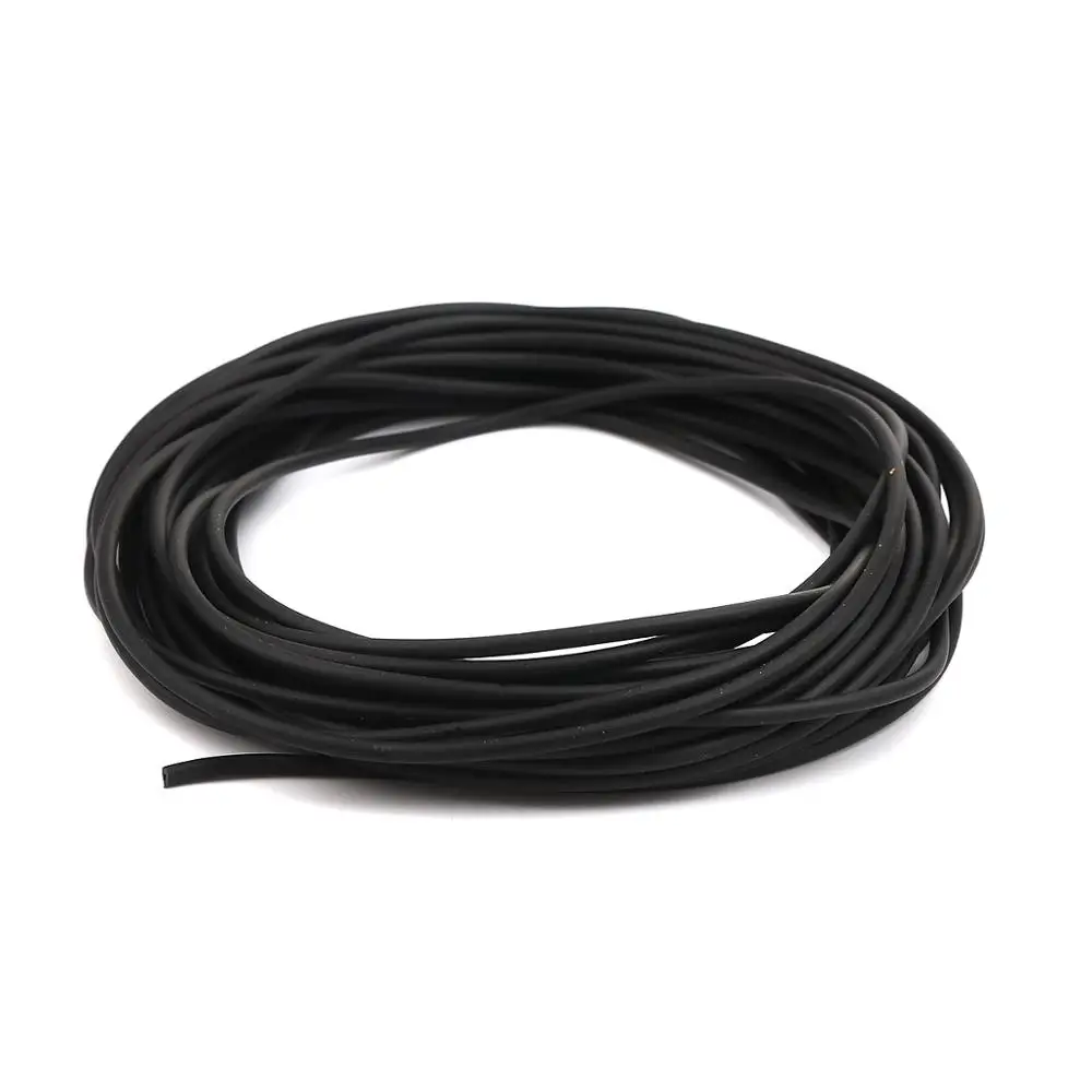 DoreenBeads-cable Tubular de PVC para fabricación de joyas, accesorio de color negro, hecho a mano, hueco sólido, longitud de 10m, 1,5/2,5/4mm, 10M