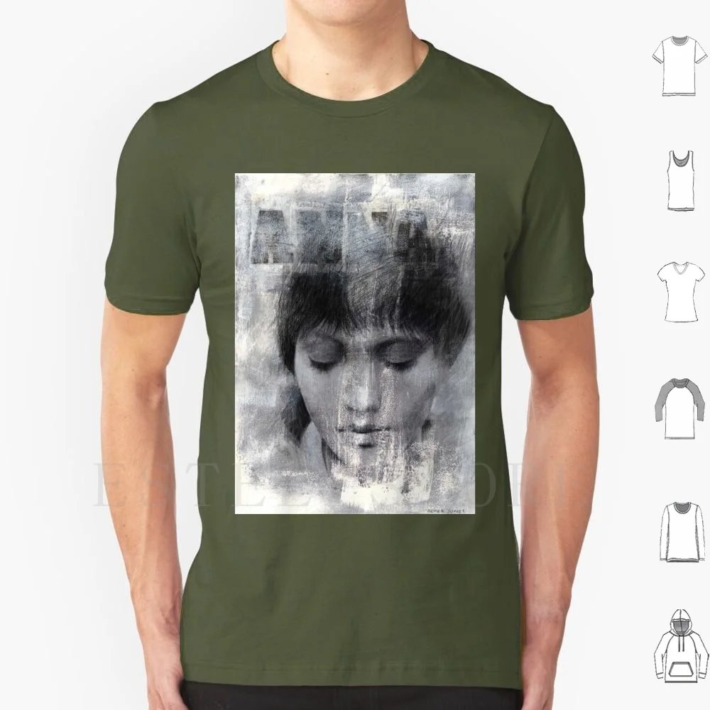 Anna Karina T Shirt Cotton Men DIY Print Charcoal Female Womens Face Collage