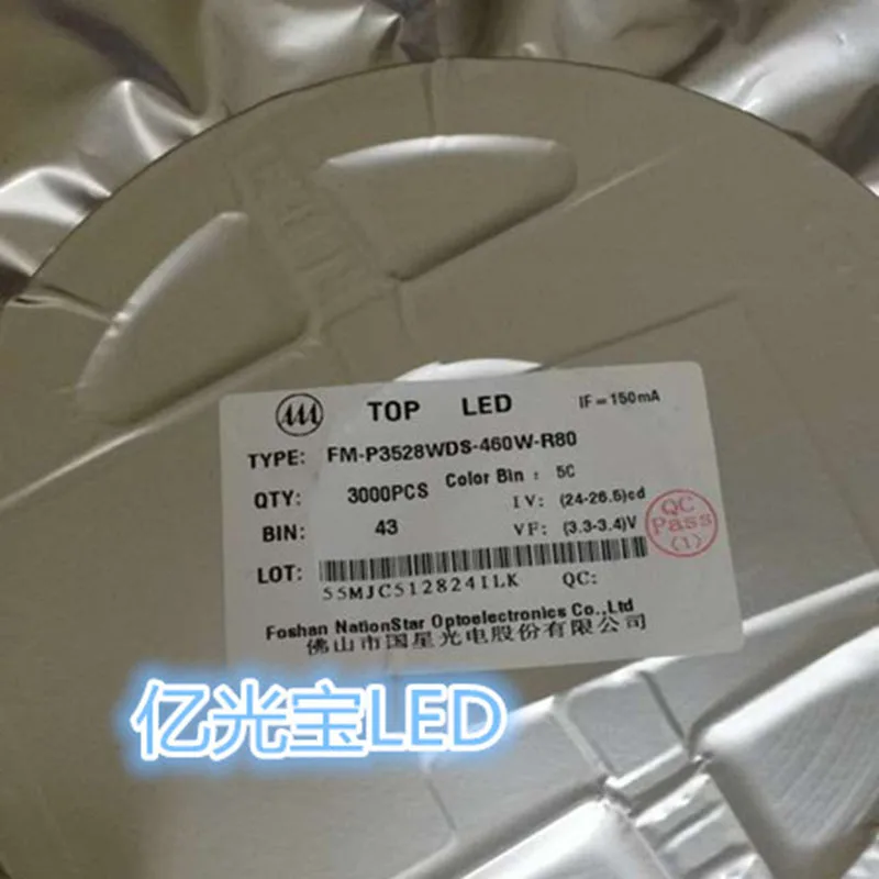 100 قطعة/الوحدة Led 2835 الطبيعي الأبيض محايد الأبيض 0.5W 150mA النحاس قوس الذهب سلك fm-p3528wds قوه شينغ